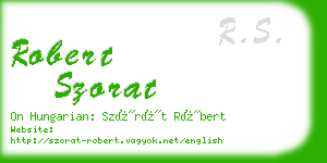 robert szorat business card
